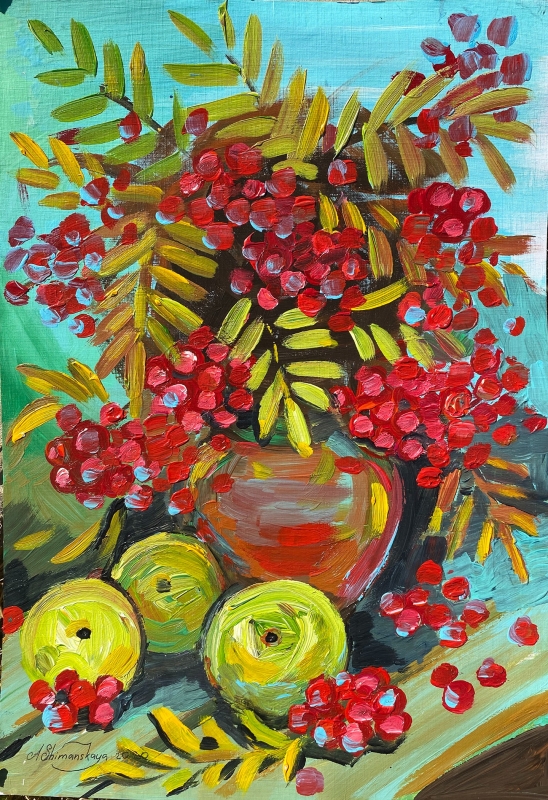 Red rowan by artist Anastasia Shimanskaya